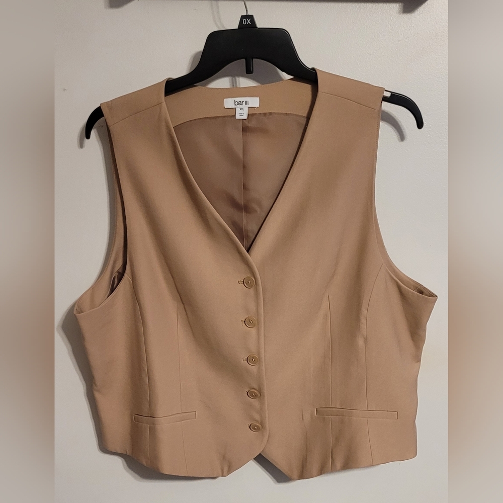 Bar III  Dressy Vest khaki women size XXL
